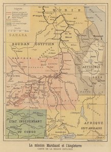 マーチャンド探検隊が探索したアフリカ地域の地図